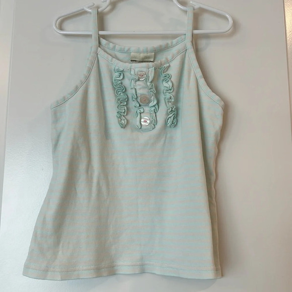 Matilda Jane Girls 8 Honeydew Aqua Tank Stripe Tanktop Wonderful Parade - Picture 1 of 5